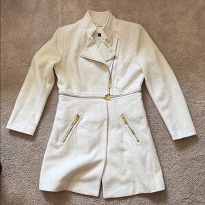 Iman White Women's Convertible Long Coat